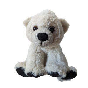 Wild Republic mini baby polar bear bean butt stufed animal 8 inch sitting soft